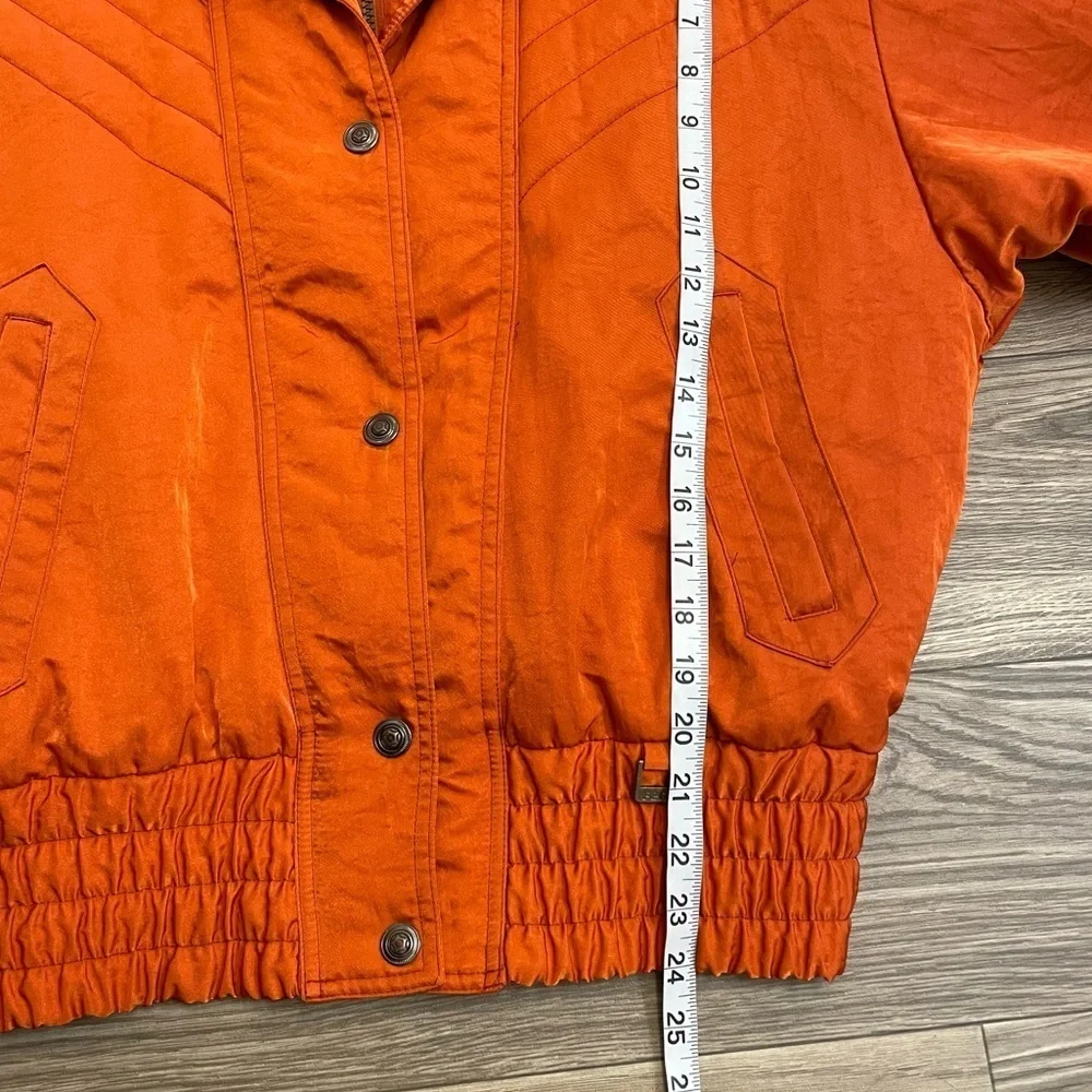 Fera Vintage Orange Ski & Snow Winter Softshell Puffer Jacket 70s 80s Style - Picture 10 of 14